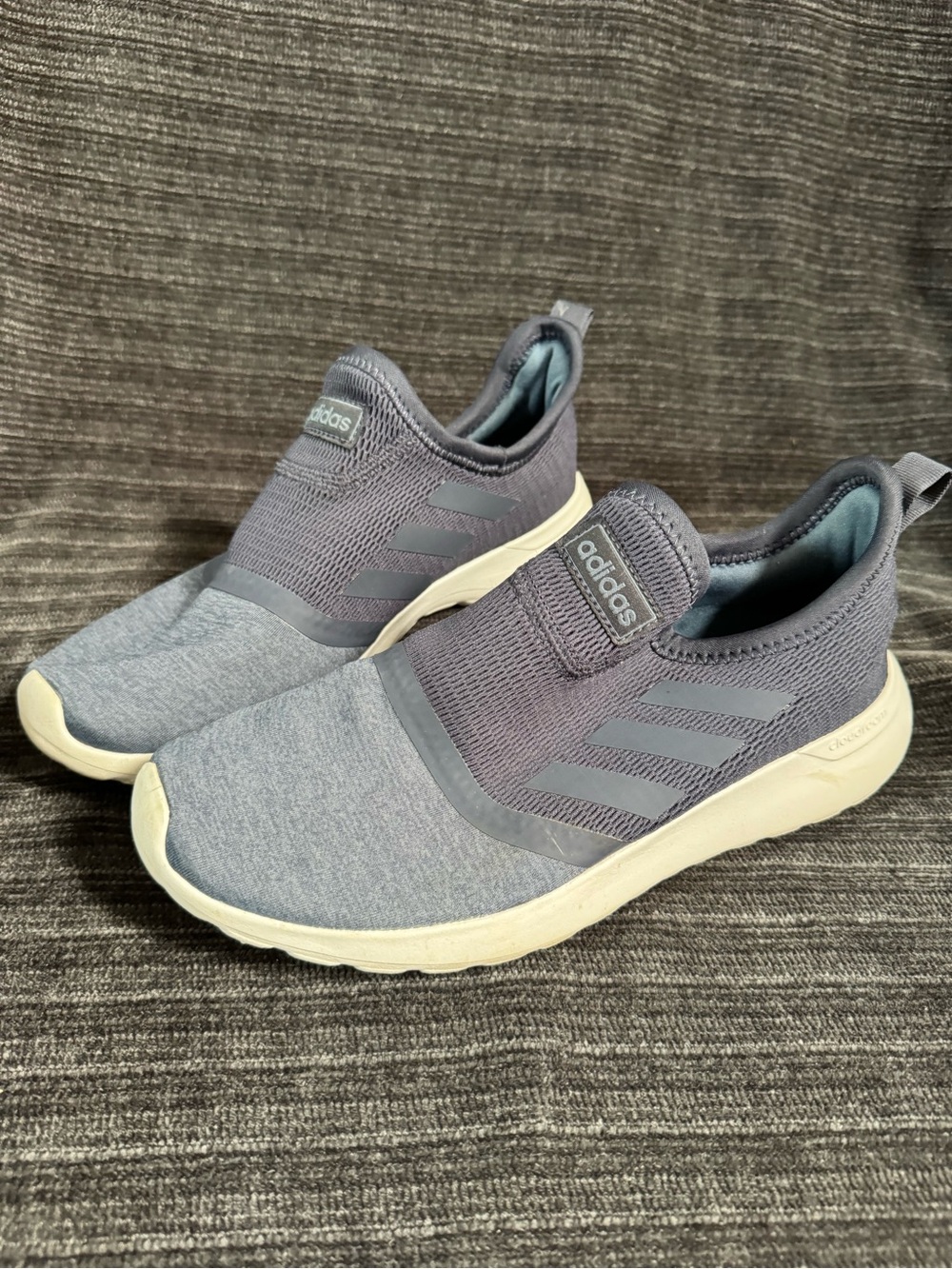 adidas womens navy and Cream Slip-On Sneakers